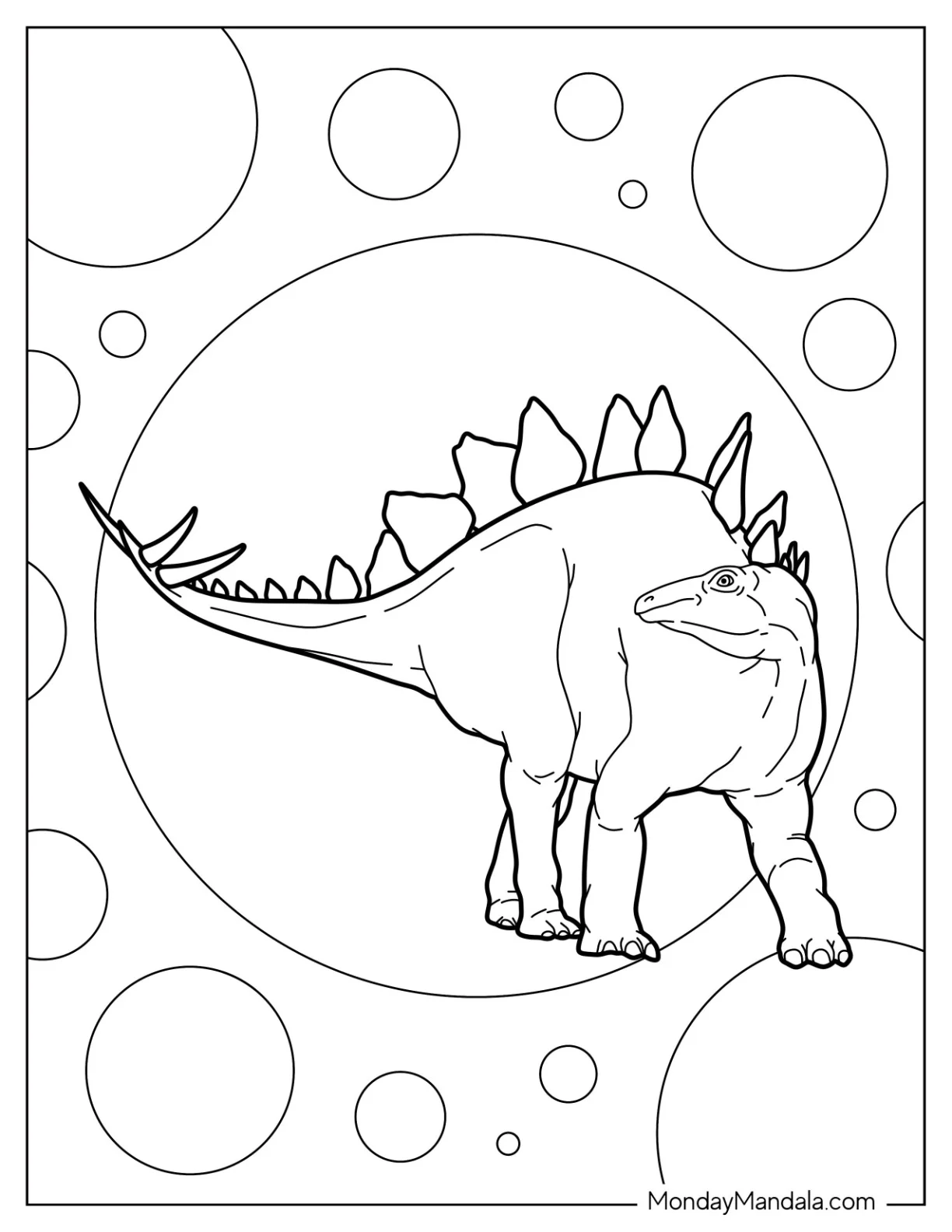 Large Stegosaurus Coloring Page Walking coloring page