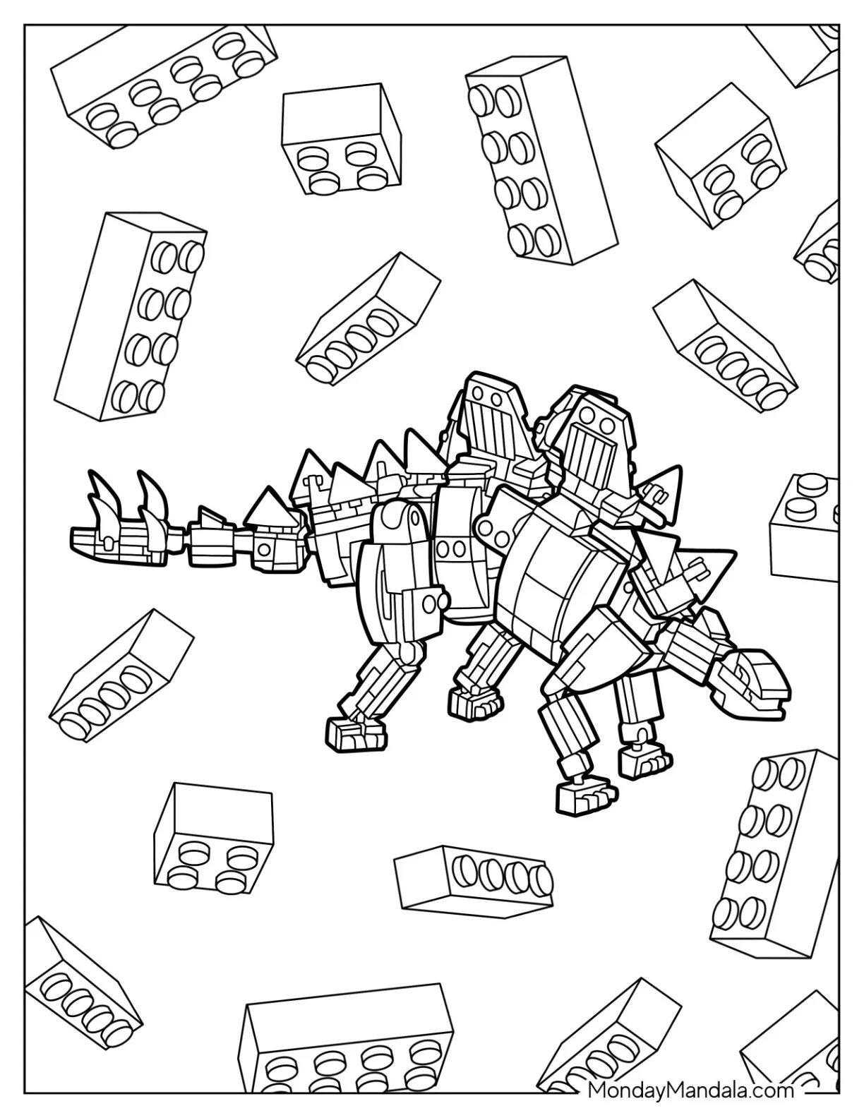 Lego Stegosaurus Coloring Page coloring page