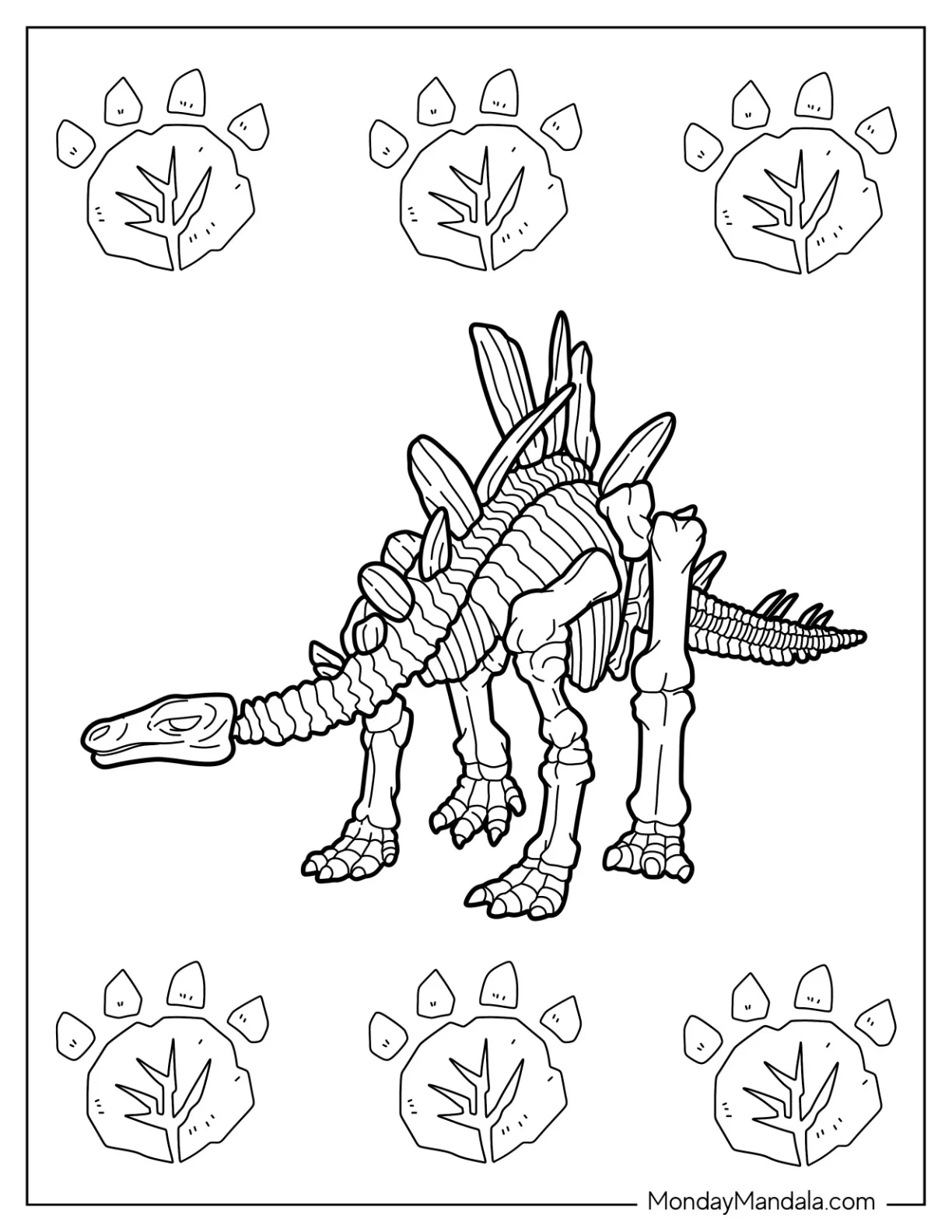Stegosaurus Coloring Page Skeleton coloring page