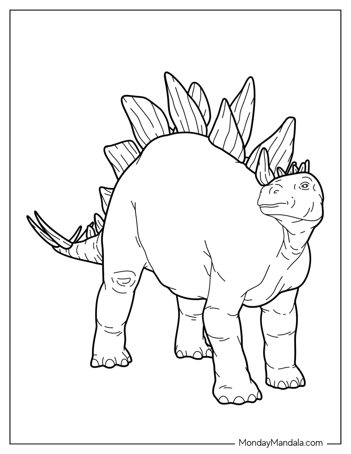 Stegosaurus Coloring Page With Detailed Dermal Plates coloring page