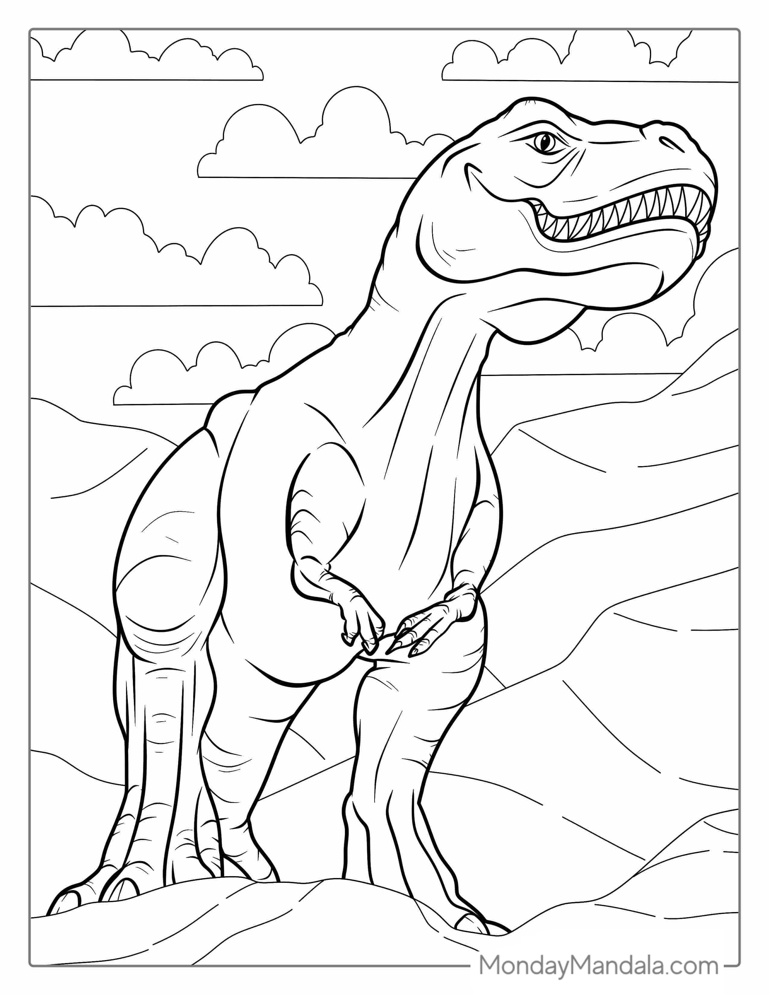 Alpha T-Rex Dinosaur Coloring Page coloring page