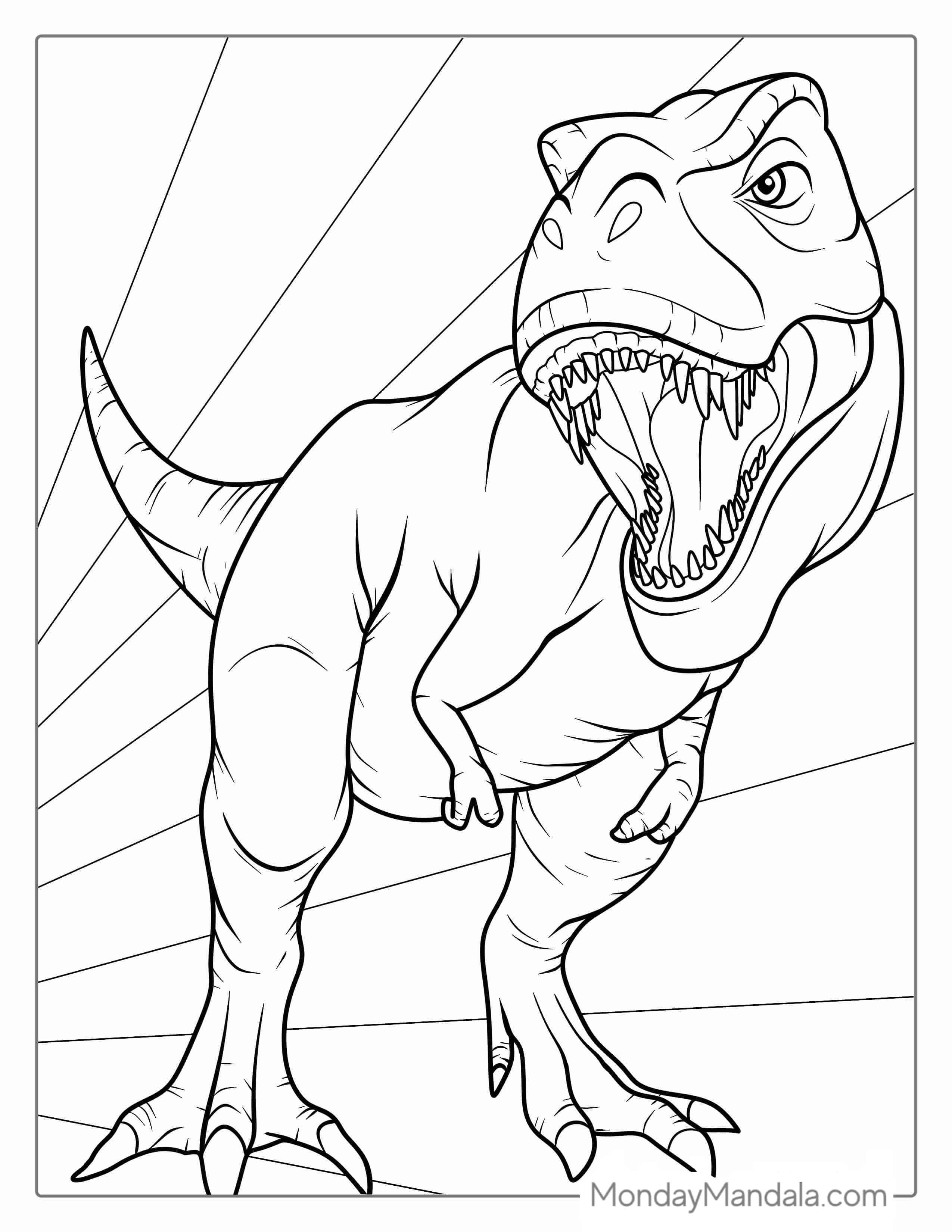 Angry Tyrannosaurus Rex Coloring Picture coloring page