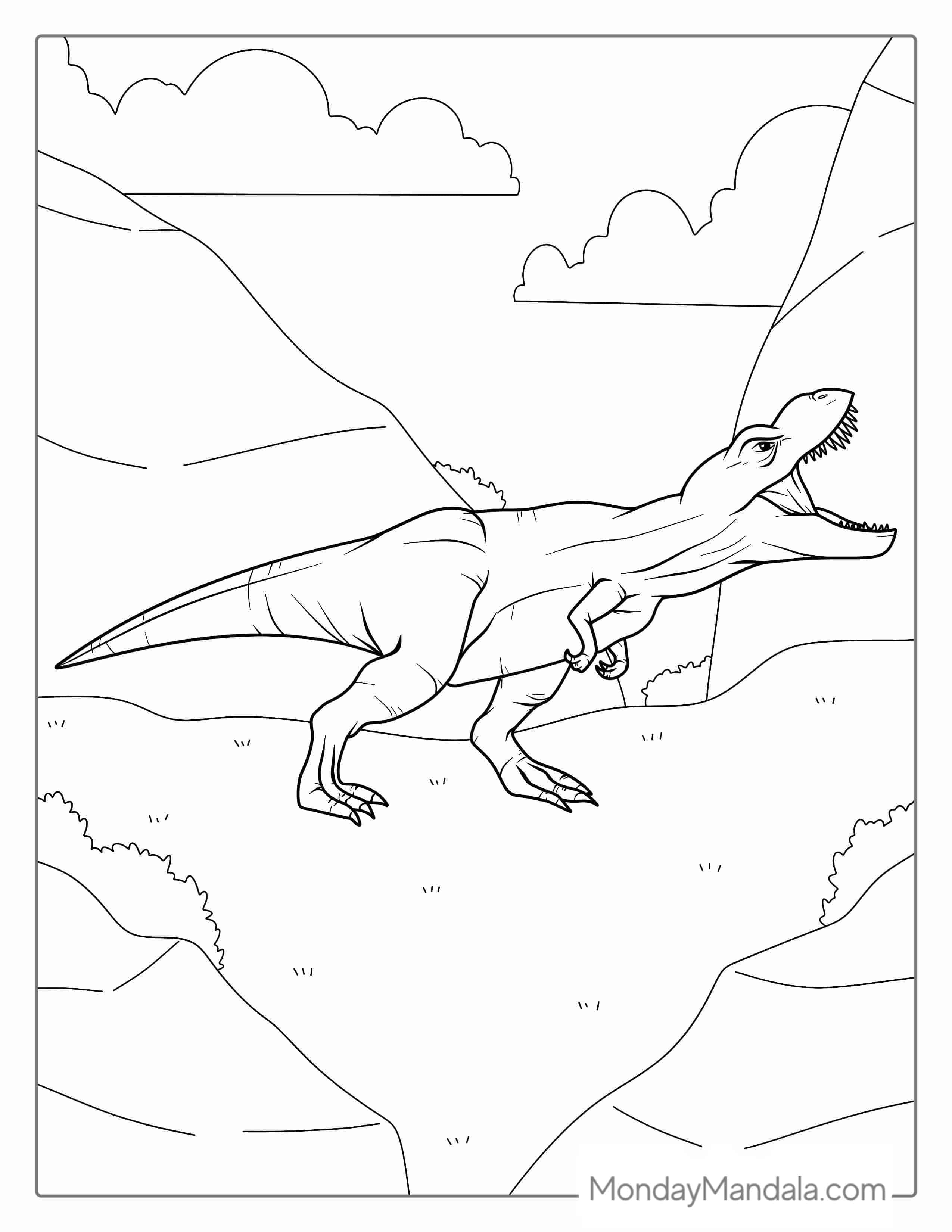 T-Rex Roaring Coloring Sheet coloring page