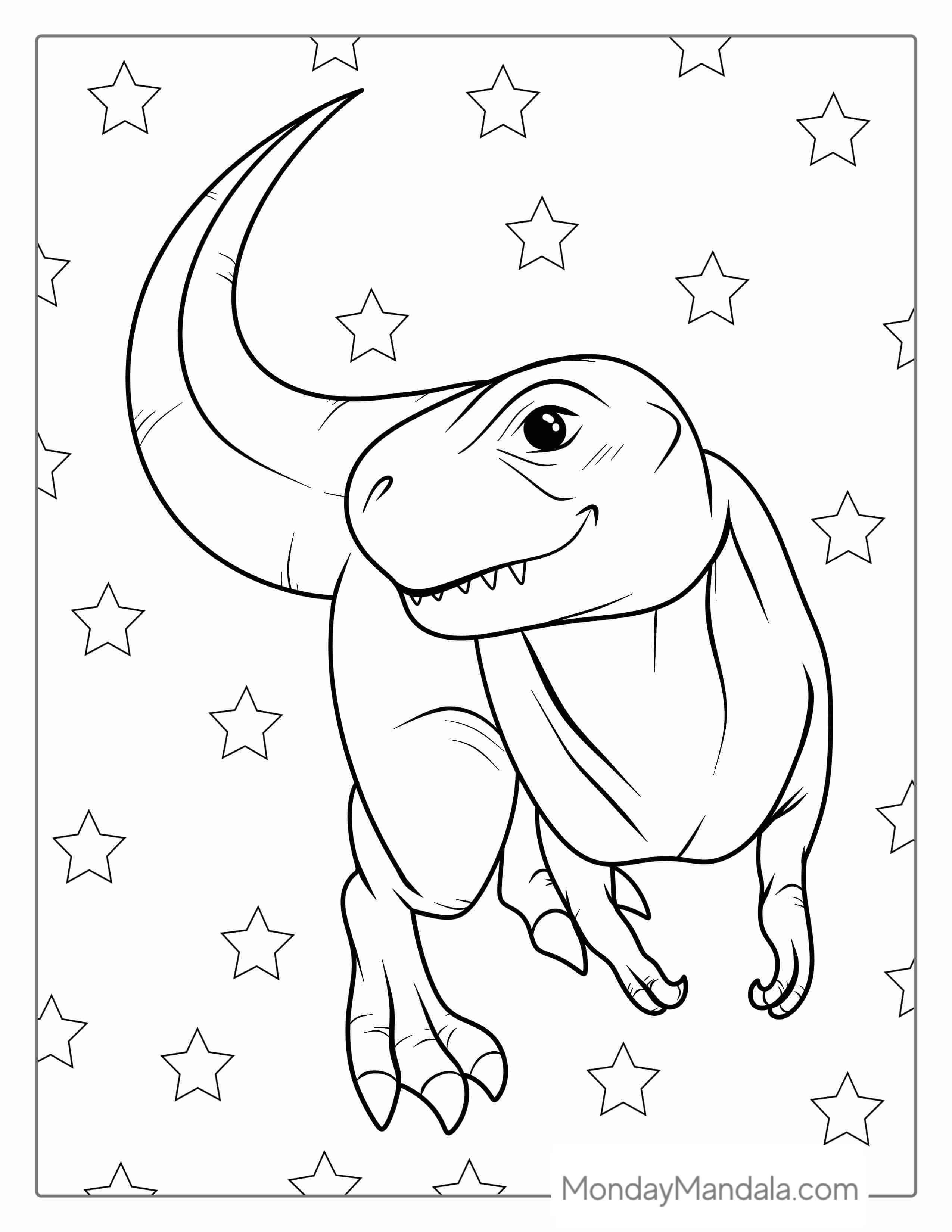 T-Rex With Large Claws To Color coloring page