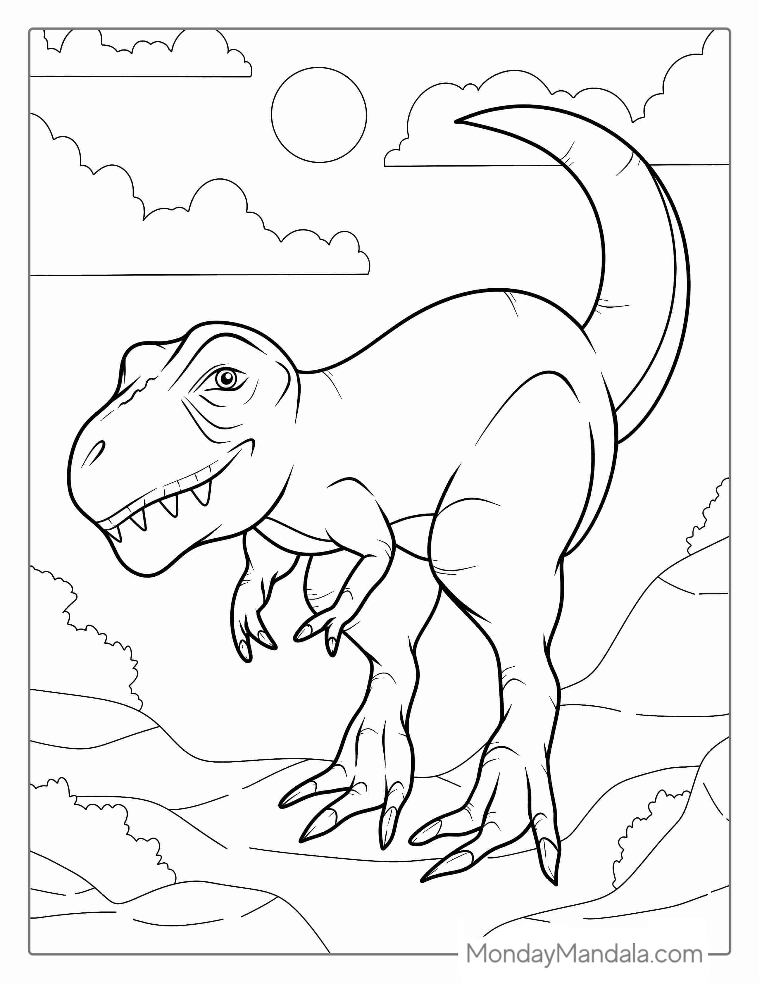T-Rex With Little Arms To Color coloring page