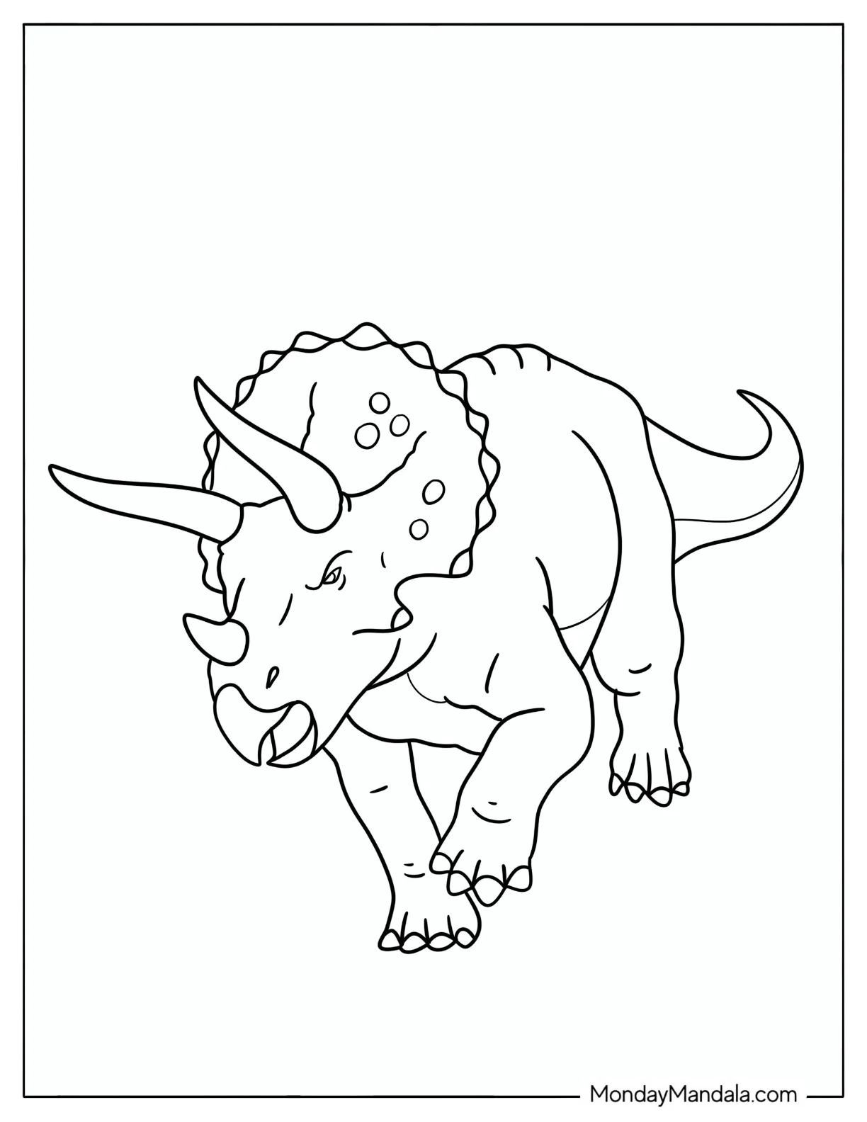 Charging Triceratops Coloring Page coloring page