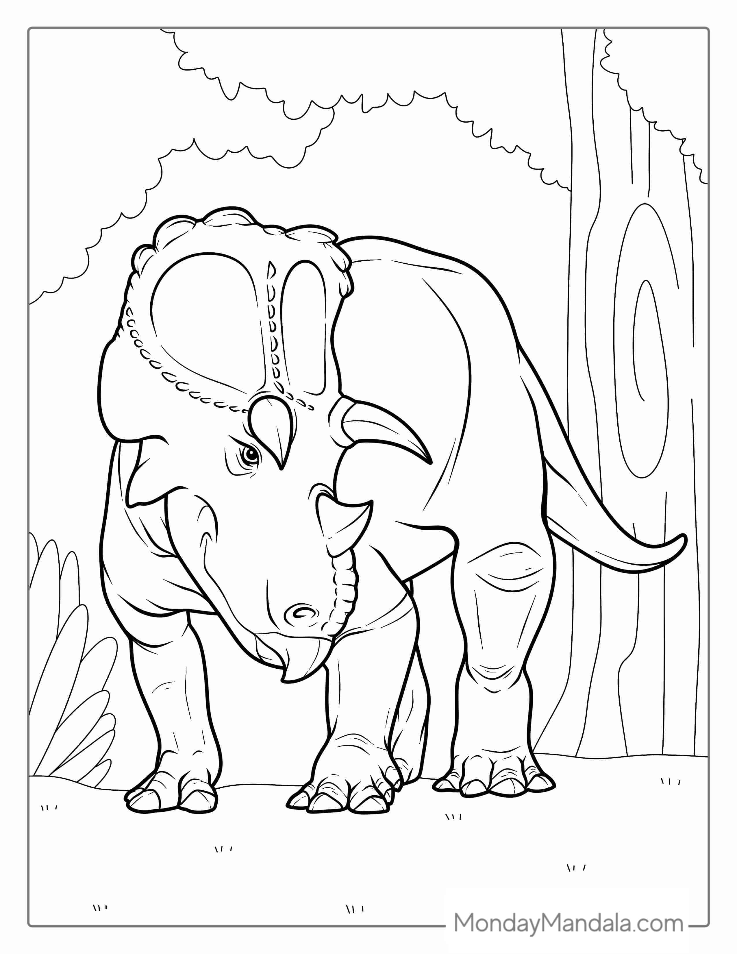 Detailed Triceratops Coloring Page coloring page