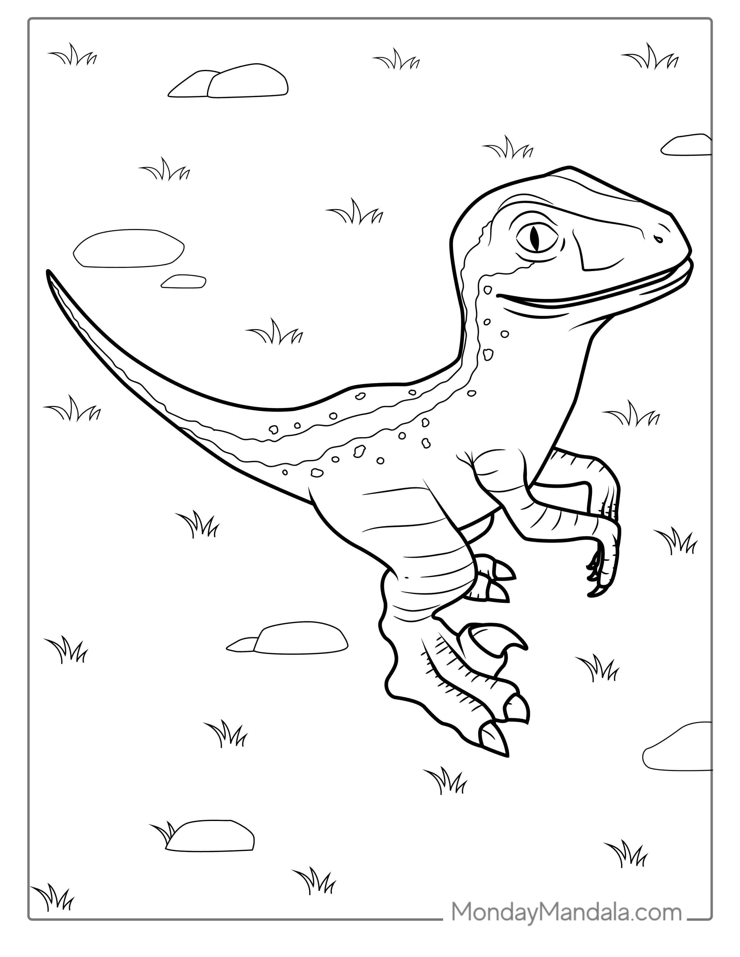 Coloring Page Of a Baby Velociraptor coloring page