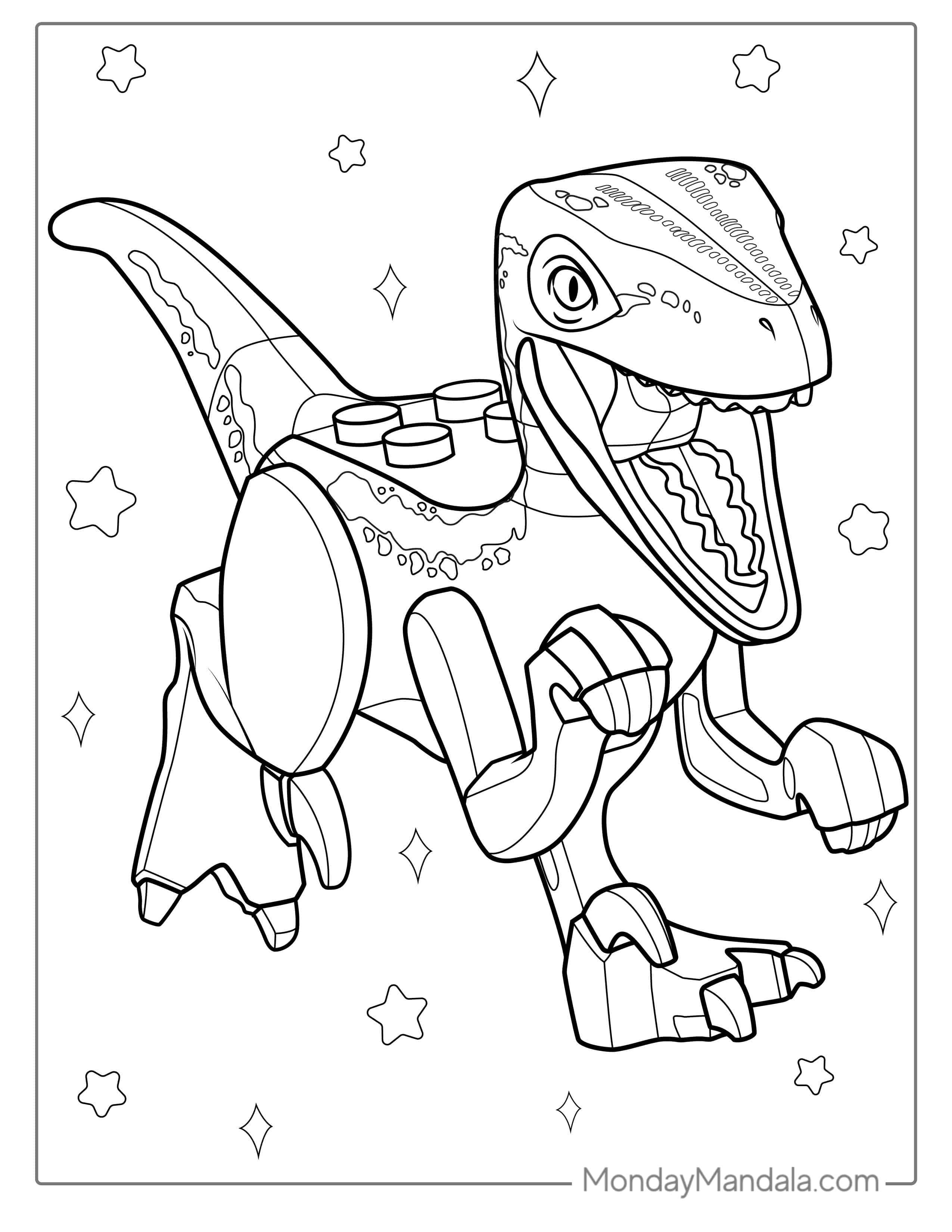 Coloring Page Of Lego Velociraptor coloring page