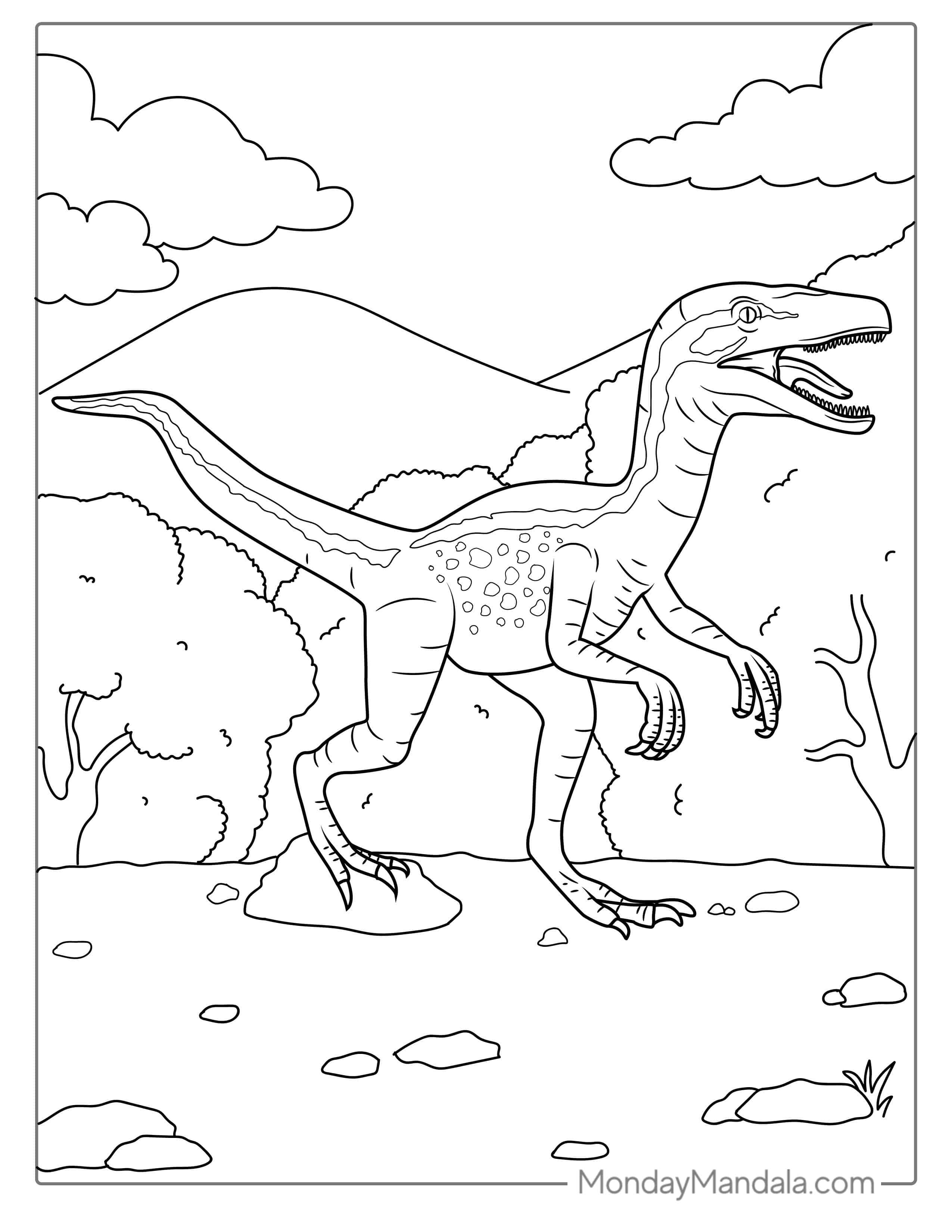 Coloring Picture Of a Detailed Raptor coloring page