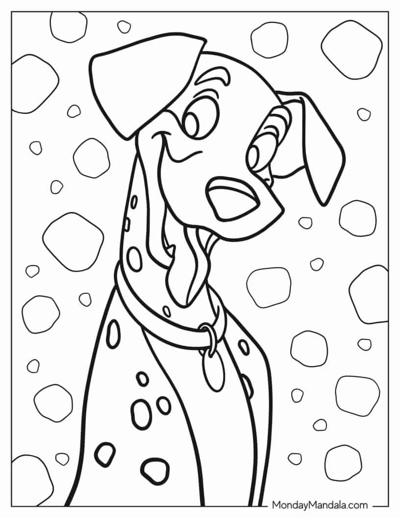 Easy Outline Of Pongo Dalmatian Coloring In coloring page