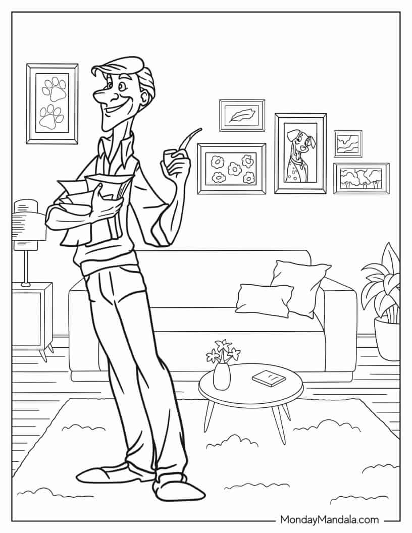 Roger Radcliffe In Living Room Coloring Page coloring page