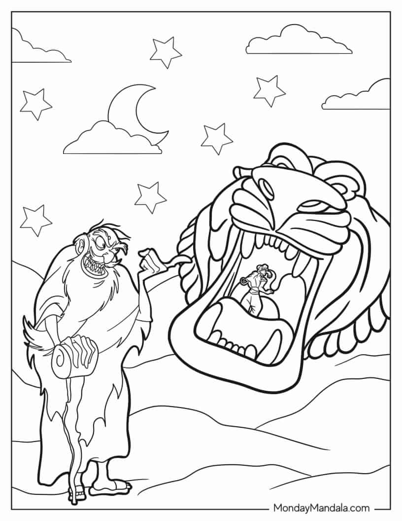 Cave Of Wonders From Aladdin To Color coloring page