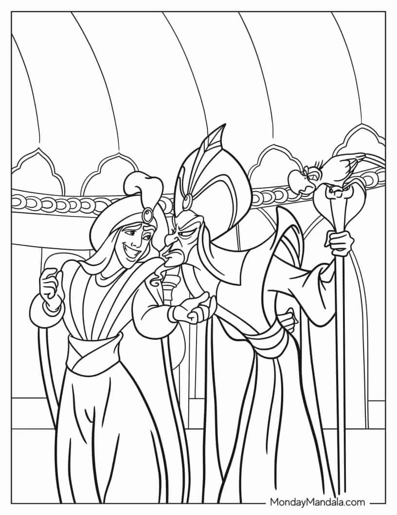 Prince Ali Taunting Jafar To Color coloring page