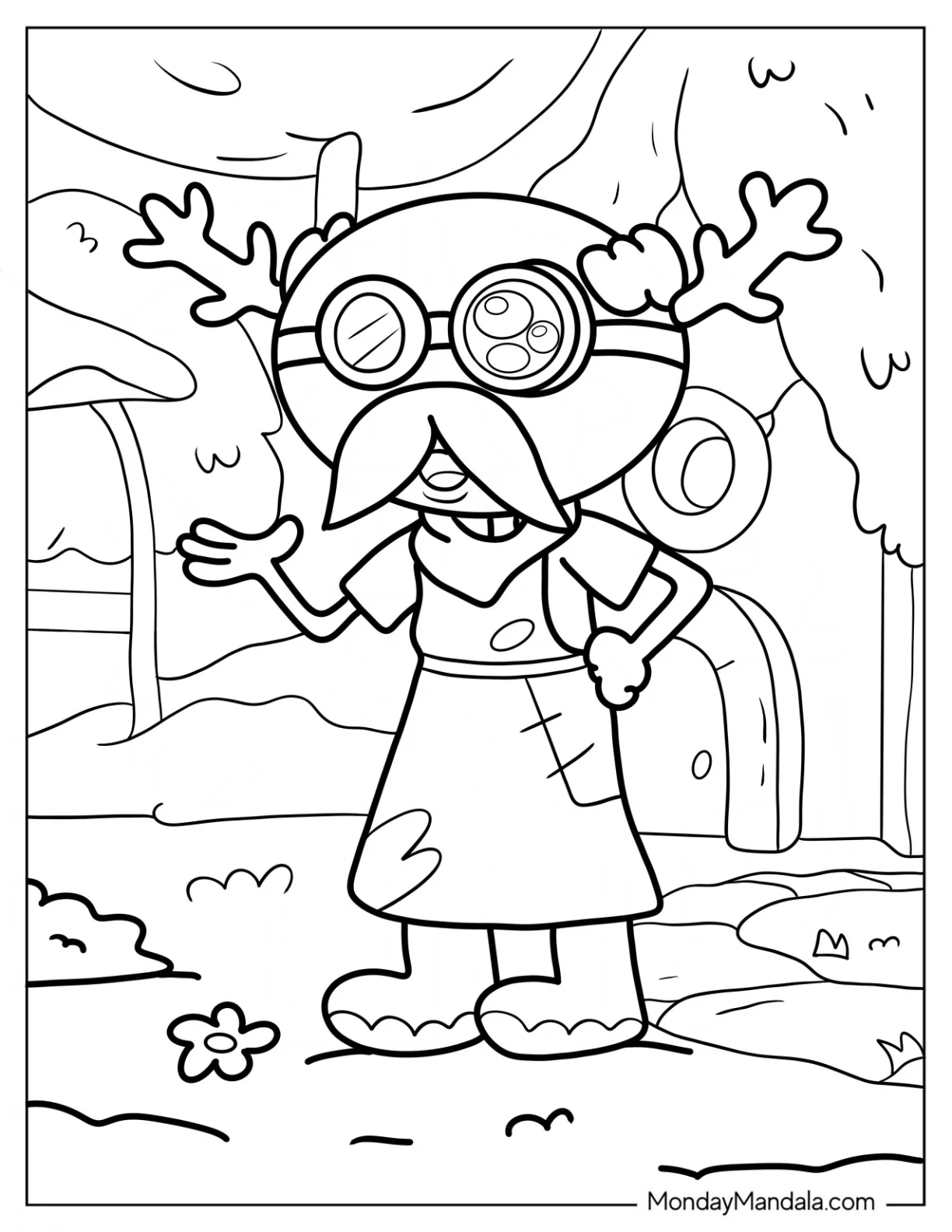 Amphibia Coloring Page Axolotl For Kids coloring page