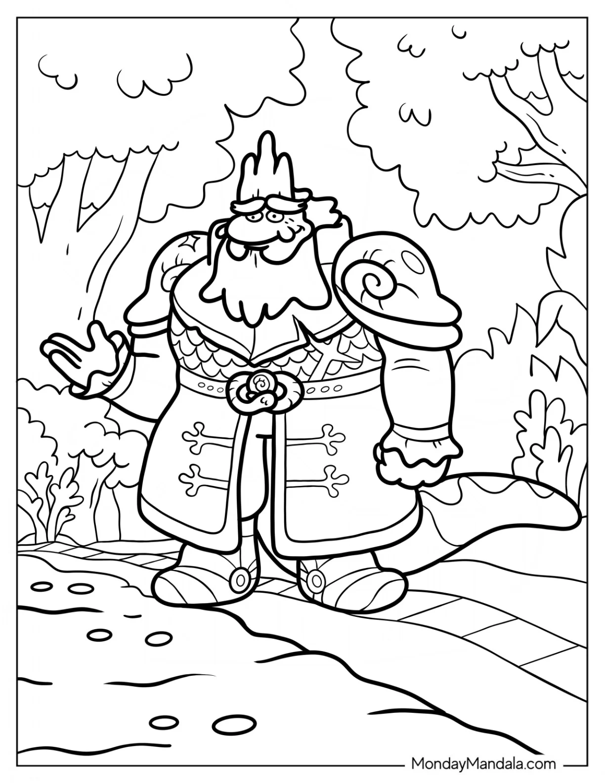 Amphibia Coloring Page King Andrias In The Forest coloring page