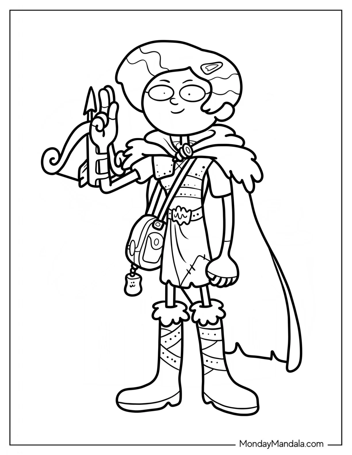 Amphibia Coloring Page Marcy Wu In Armor For Kids coloring page