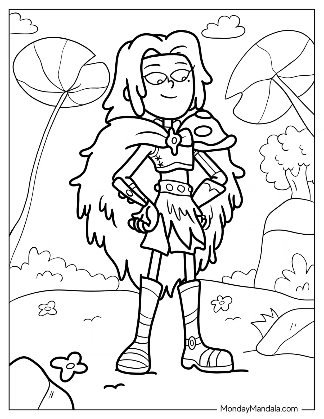 Amphibia Coloring Page Sasha Waybright Smiling coloring page