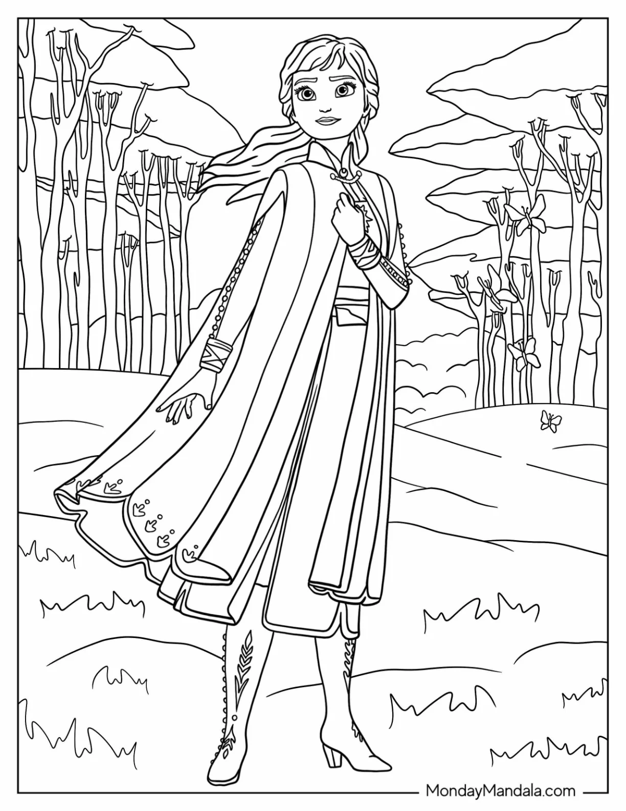 Anna In Frozen 2 coloring page