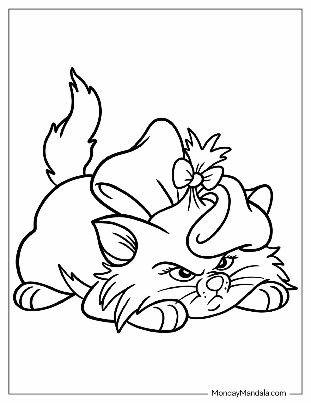 Aristocats Coloring Page Of Easy Outline Of Marie Pouting coloring page