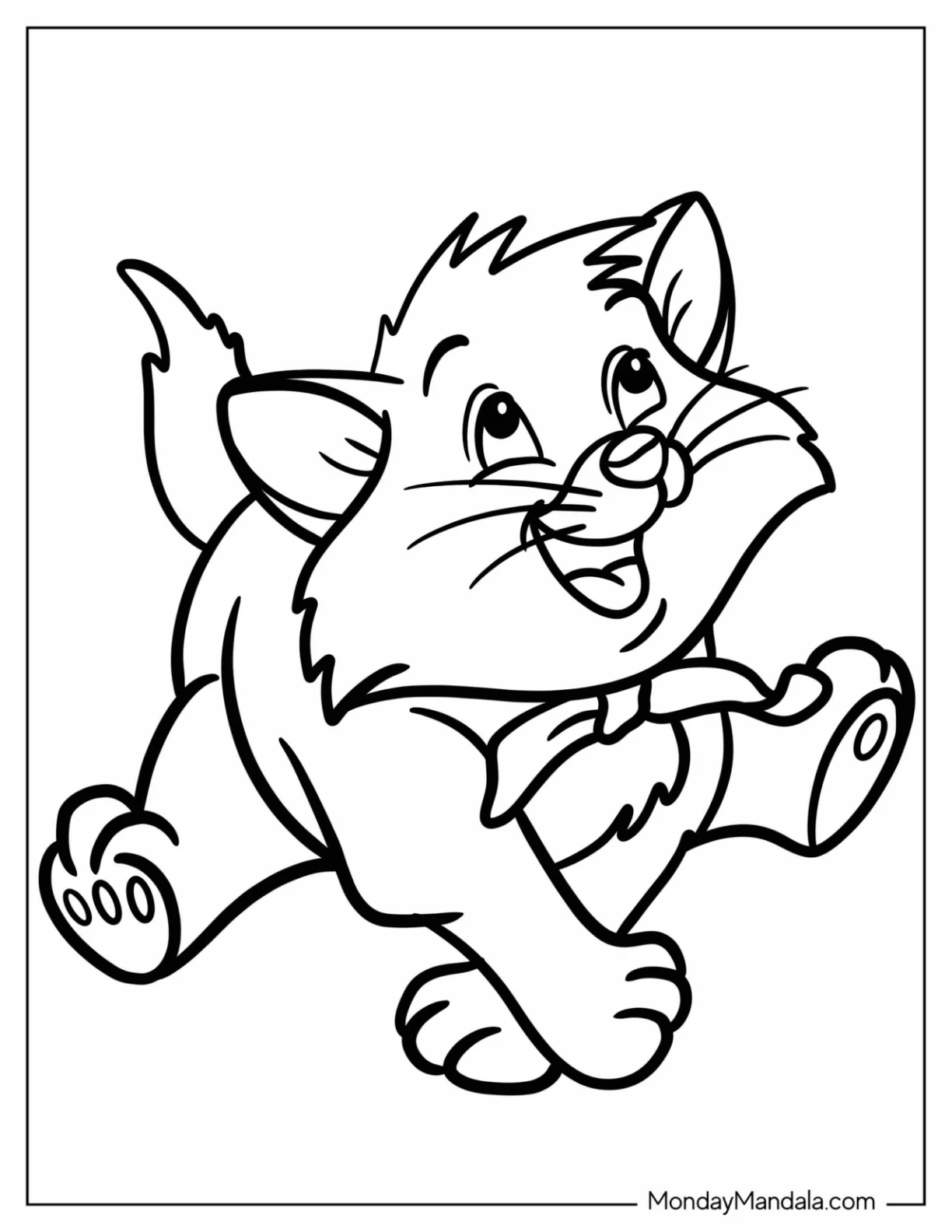 Aristocats Coloring Page Of Easy Outline Of Toulouse For Preschoolers coloring page — printable line art