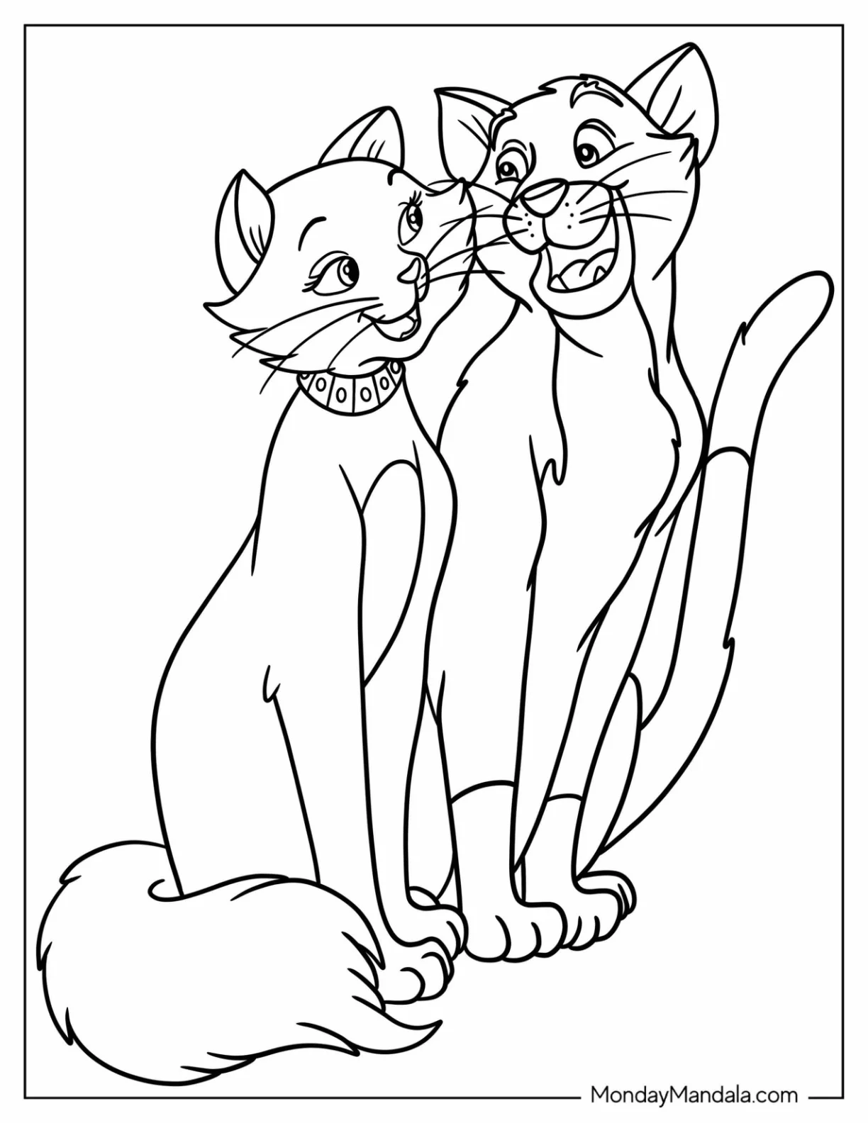 Aristocats Coloring Page Of Simple Duchess And Thomas coloring page