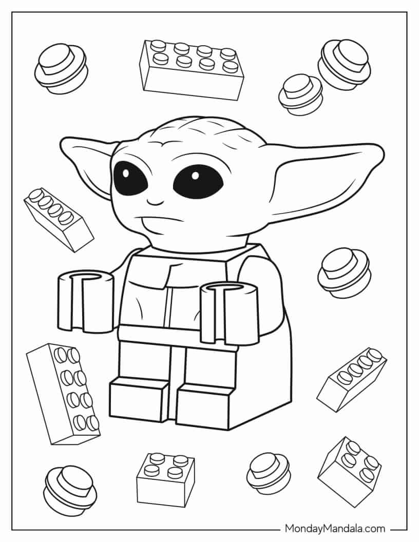 Lego Baby Yoda To Color coloring page