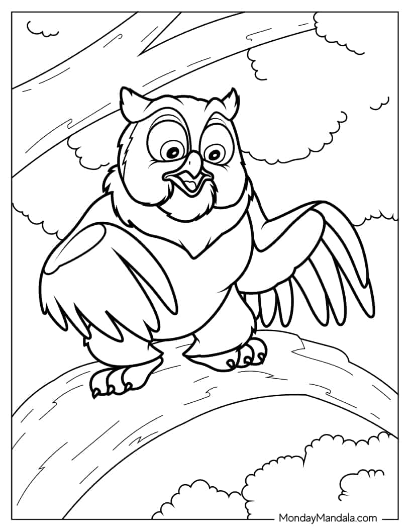 Friend Owl coloring page