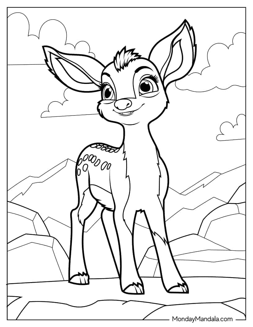 Kawaii Baby Bambi Coloring In coloring page