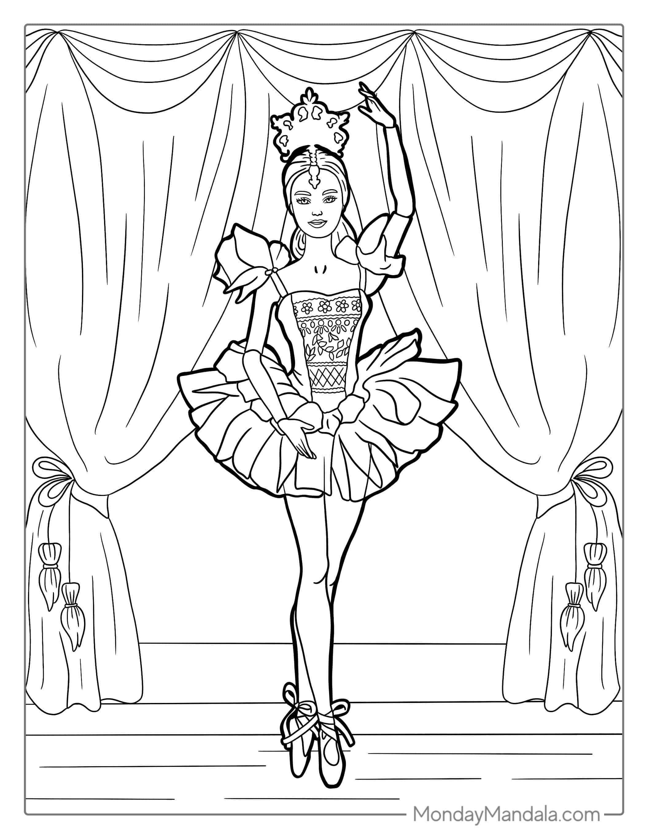 Ballerina Barbie Coloring PAge coloring page