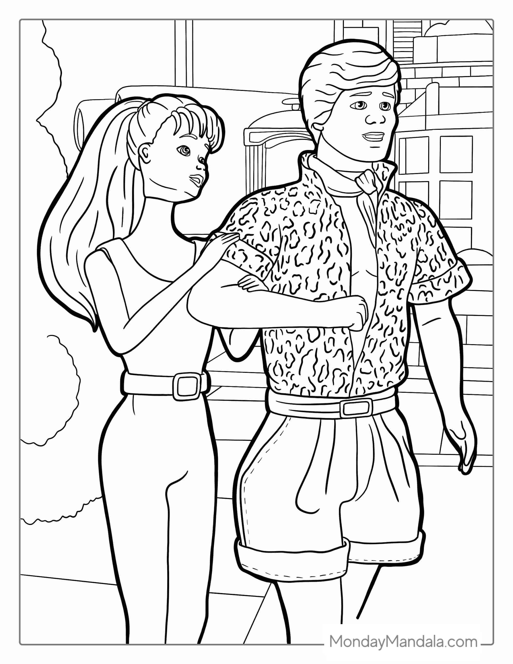 Barbie And Ken From Toy Story To Color coloring page
