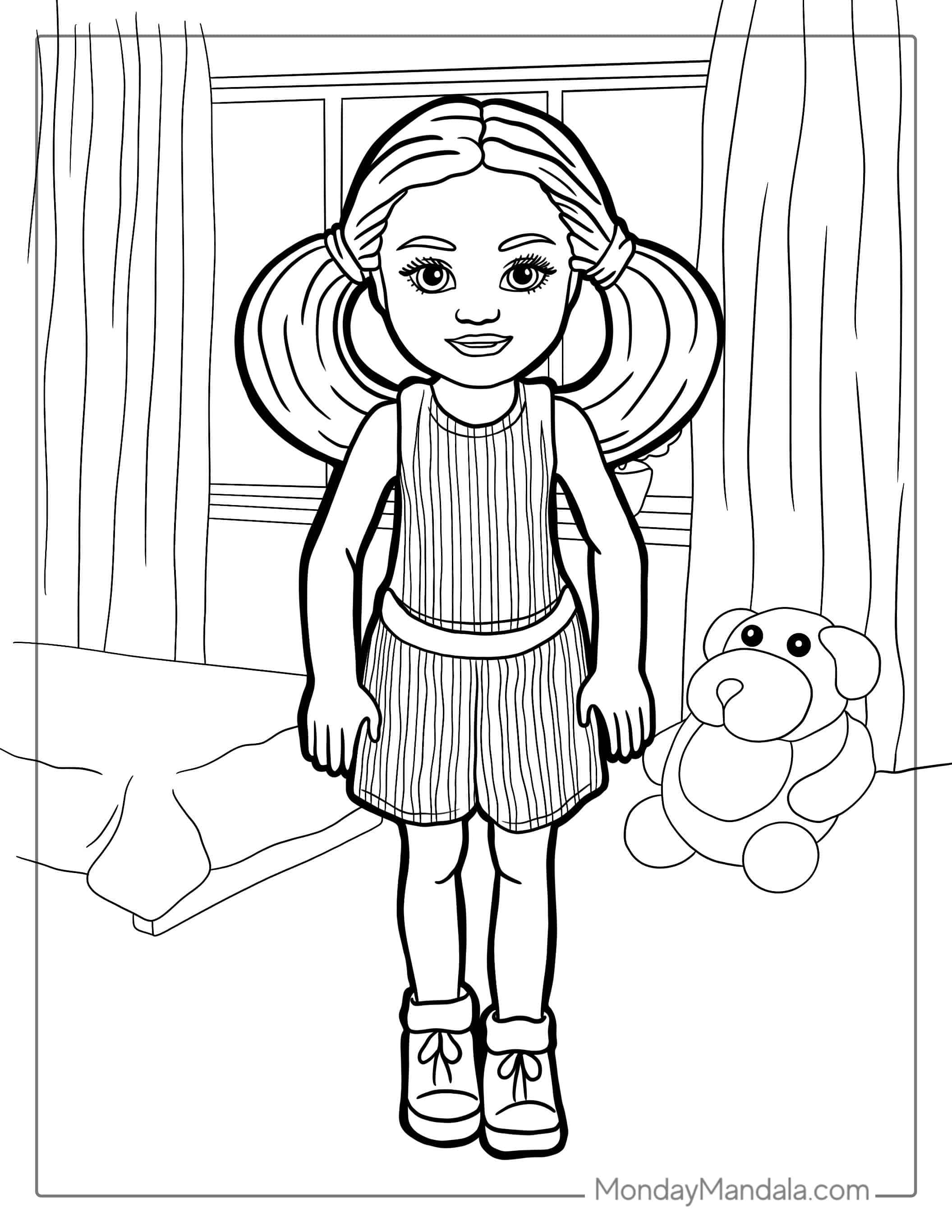Barbie Kelly Coloring Page For Kids coloring page — printable line art