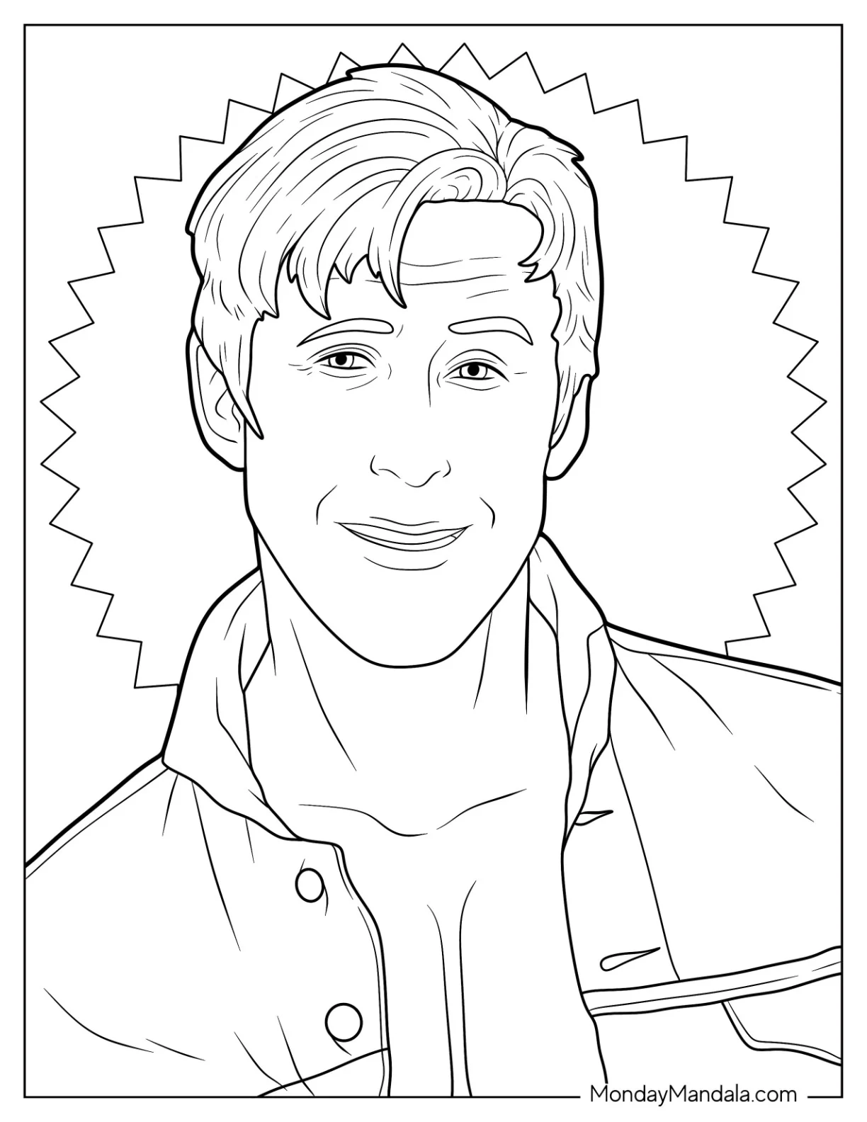 Barbie Movie Coloring page Of Ryan Gosling As Ken coloring page