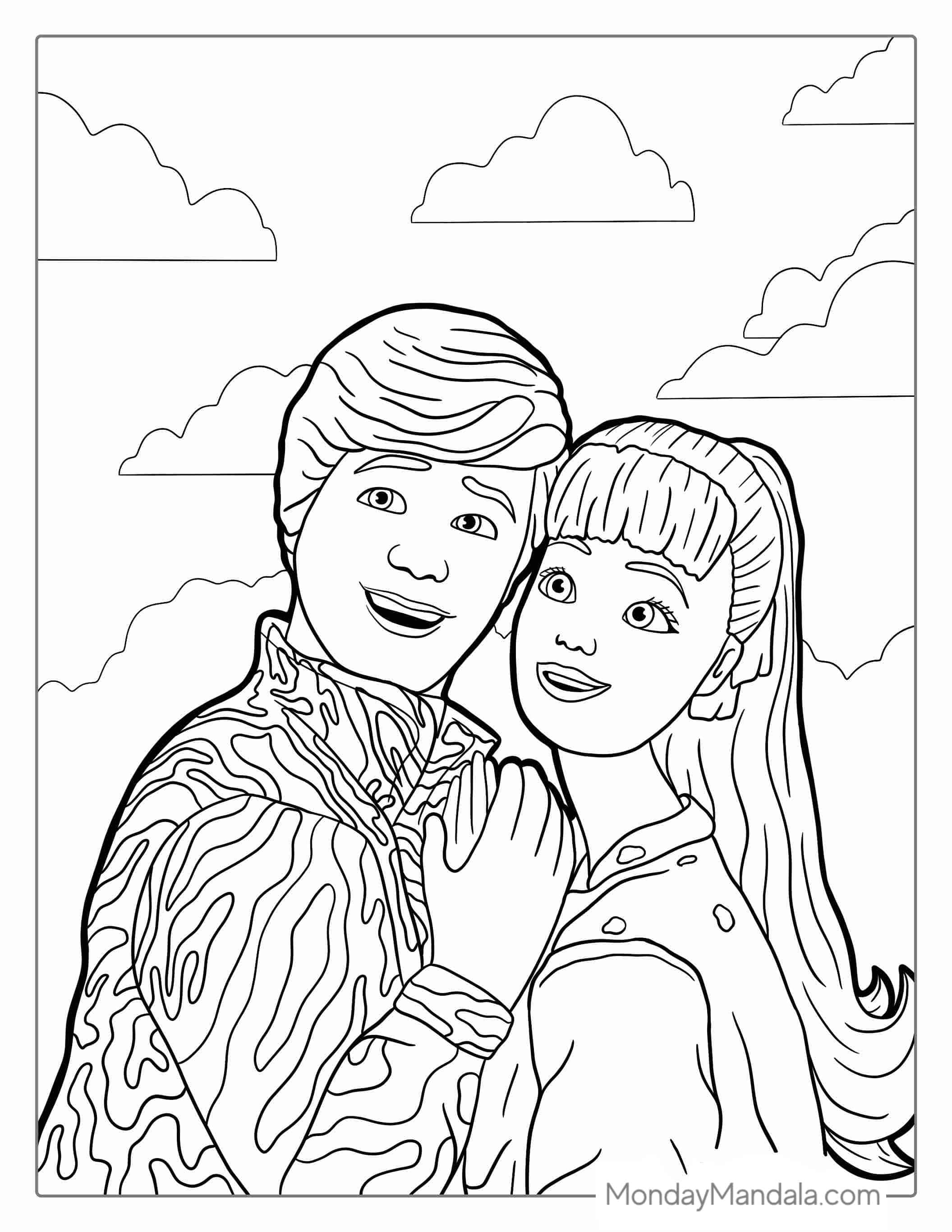 Toy Story Ken And Barbie coloring page — printable line art