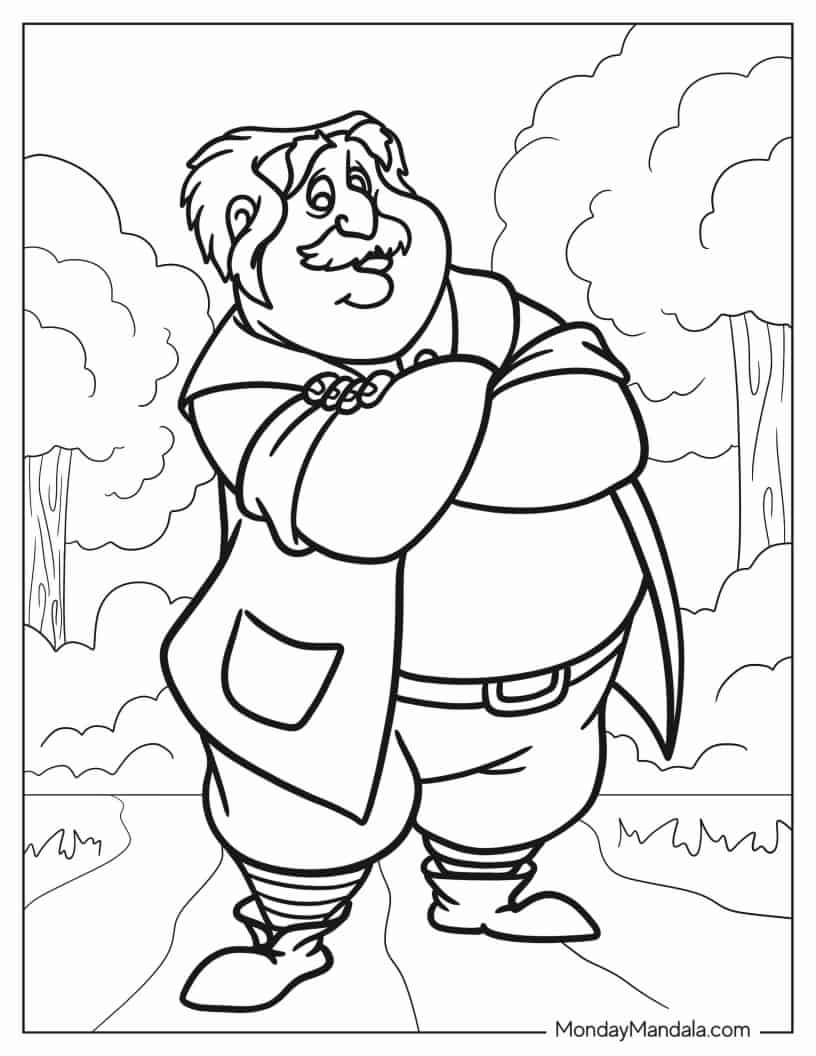 Belle_s Father Maurice coloring page — printable line art