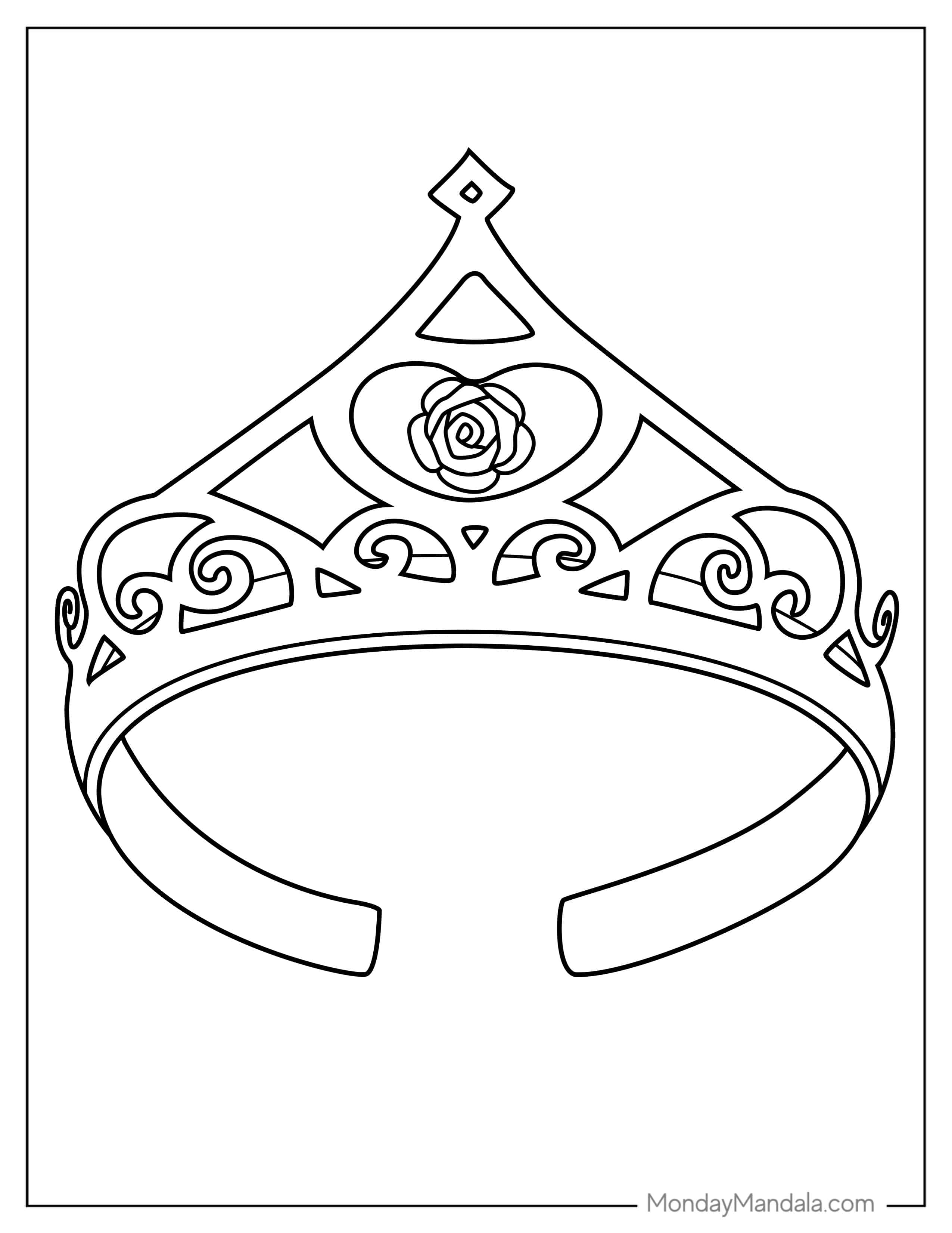 Belle Crown Coloring Page coloring page