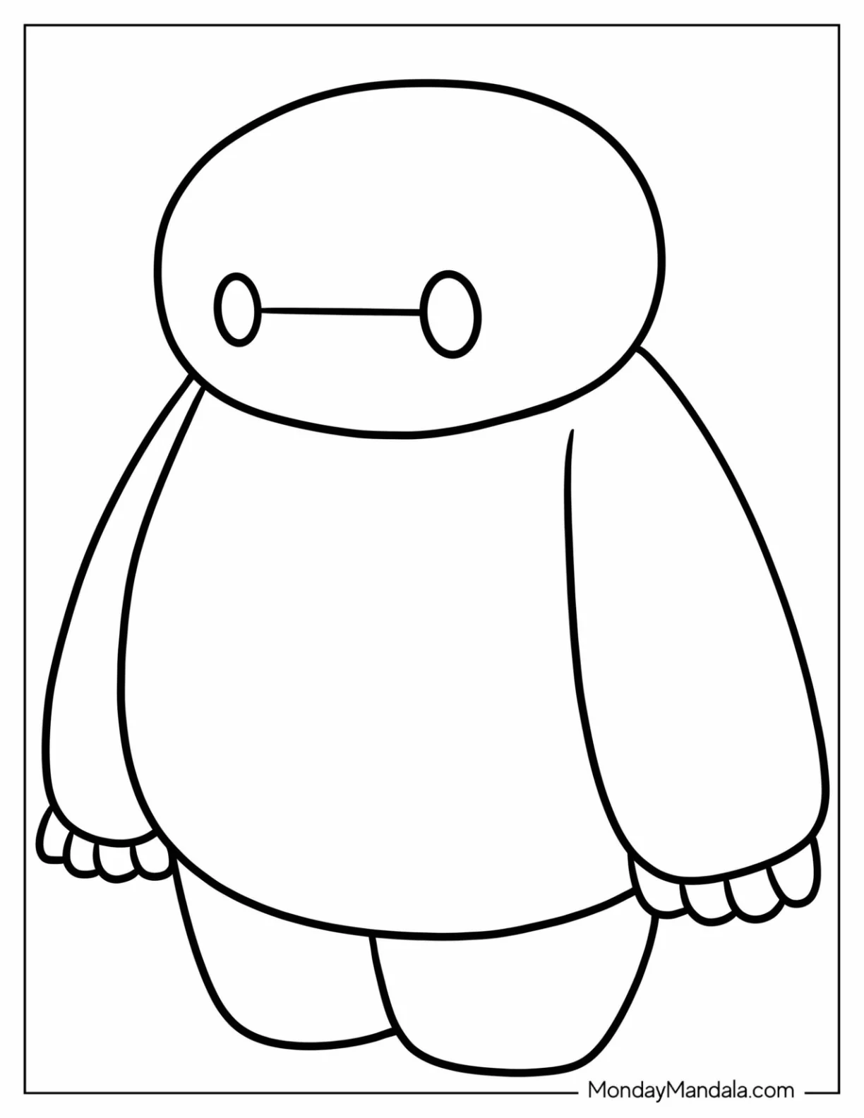 Big Hero 6 Coloring Page Of Chibi Baymax For Preschoolers coloring page