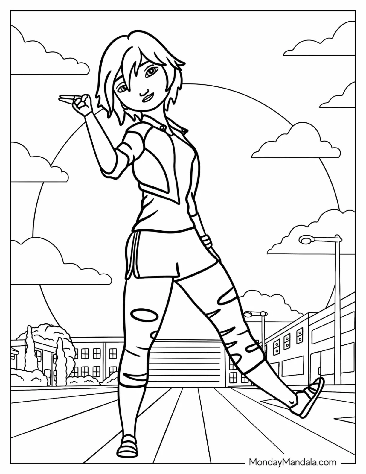Big Hero 6 Coloring Page Of GoGo Tomago coloring page