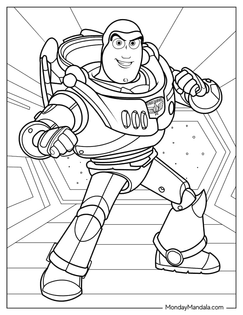 Buzz Lightyear In Fighting Stance coloring page