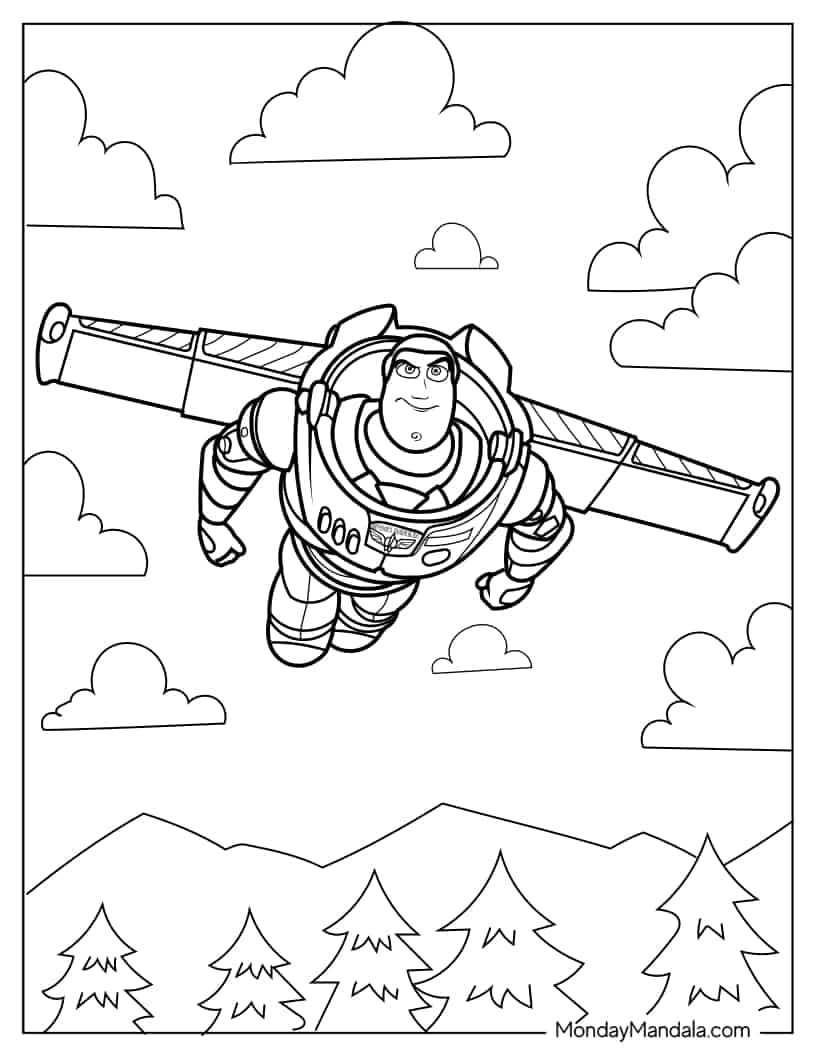 Buzz Lightyear In The Sky coloring page