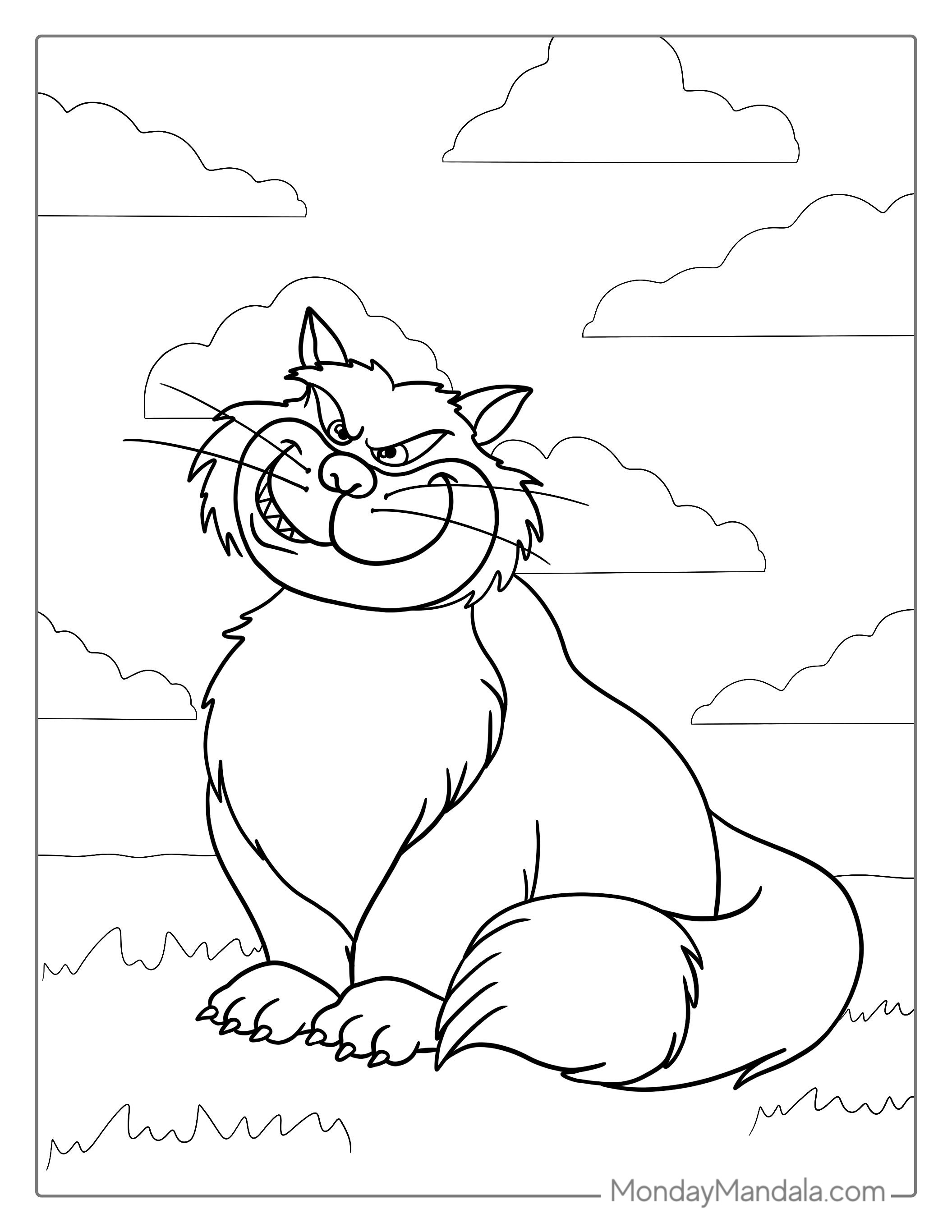 Coloring Page Of Lucifer The Cat From Cinderella coloring page