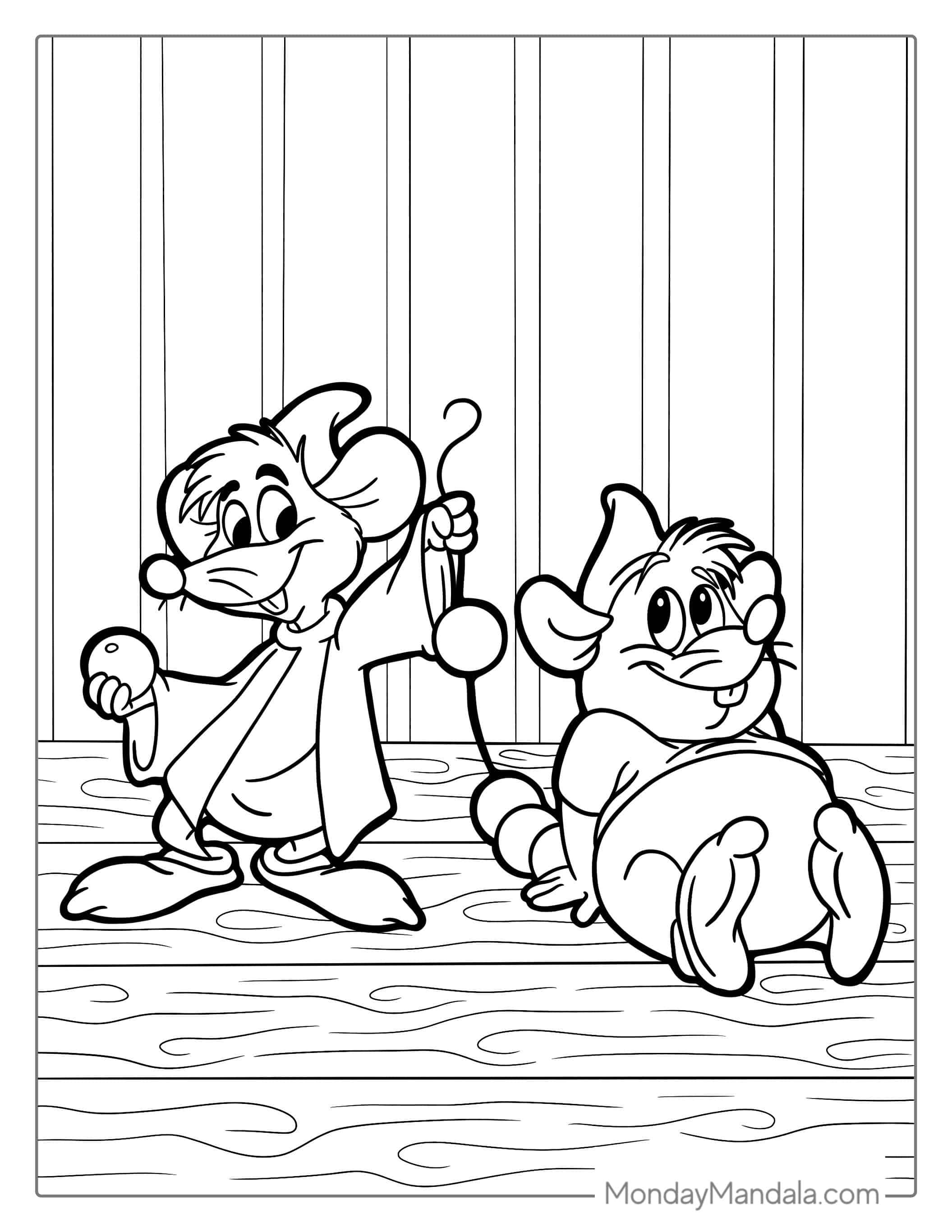 Gus And Jaq Mice Coloring Page For Kids coloring page — printable line art