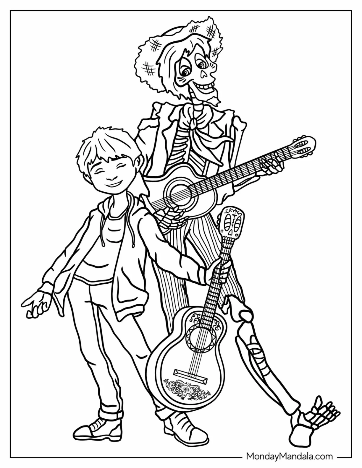 Coco Coloring Page of Hector And Miguel coloring page
