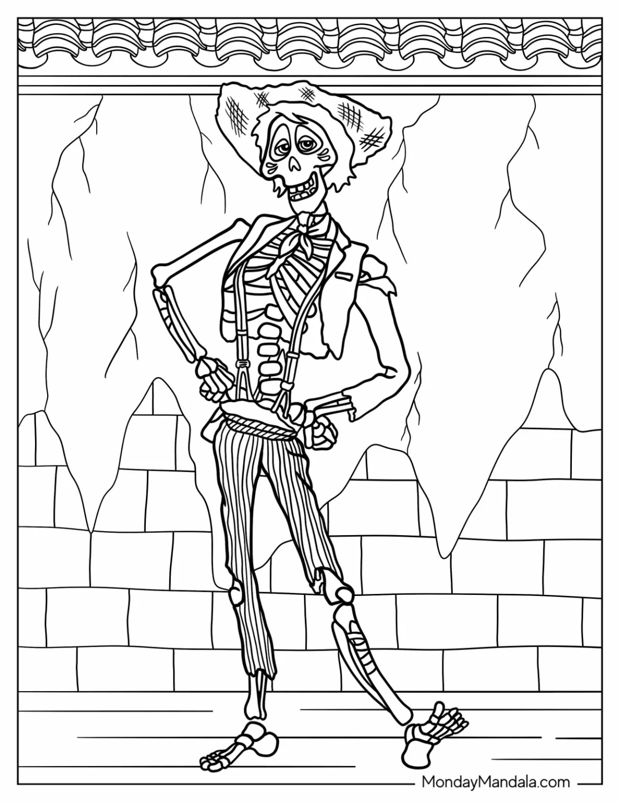 Coco Coloring Page of Hector Rivera With Hands On Hips coloring page — printable line art