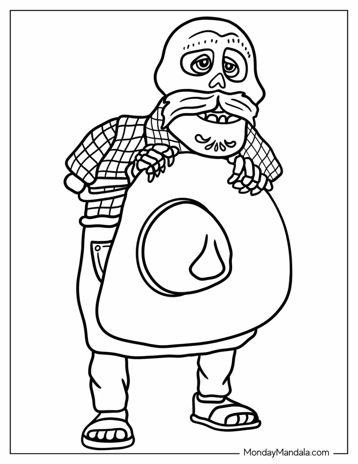 Coco Coloring Page of Julio Rivera Holding Sombrero coloring page — printable line art
