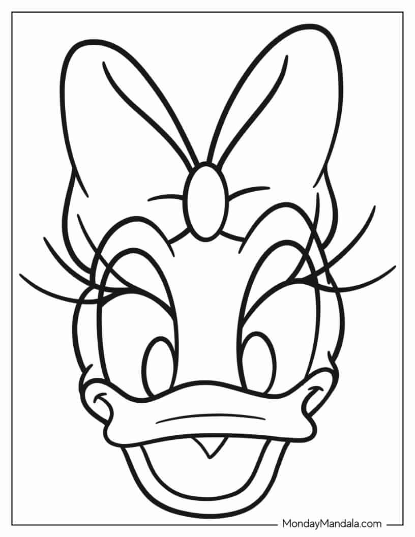 Outline Of Daisy Duck_s Face Coloring In coloring page