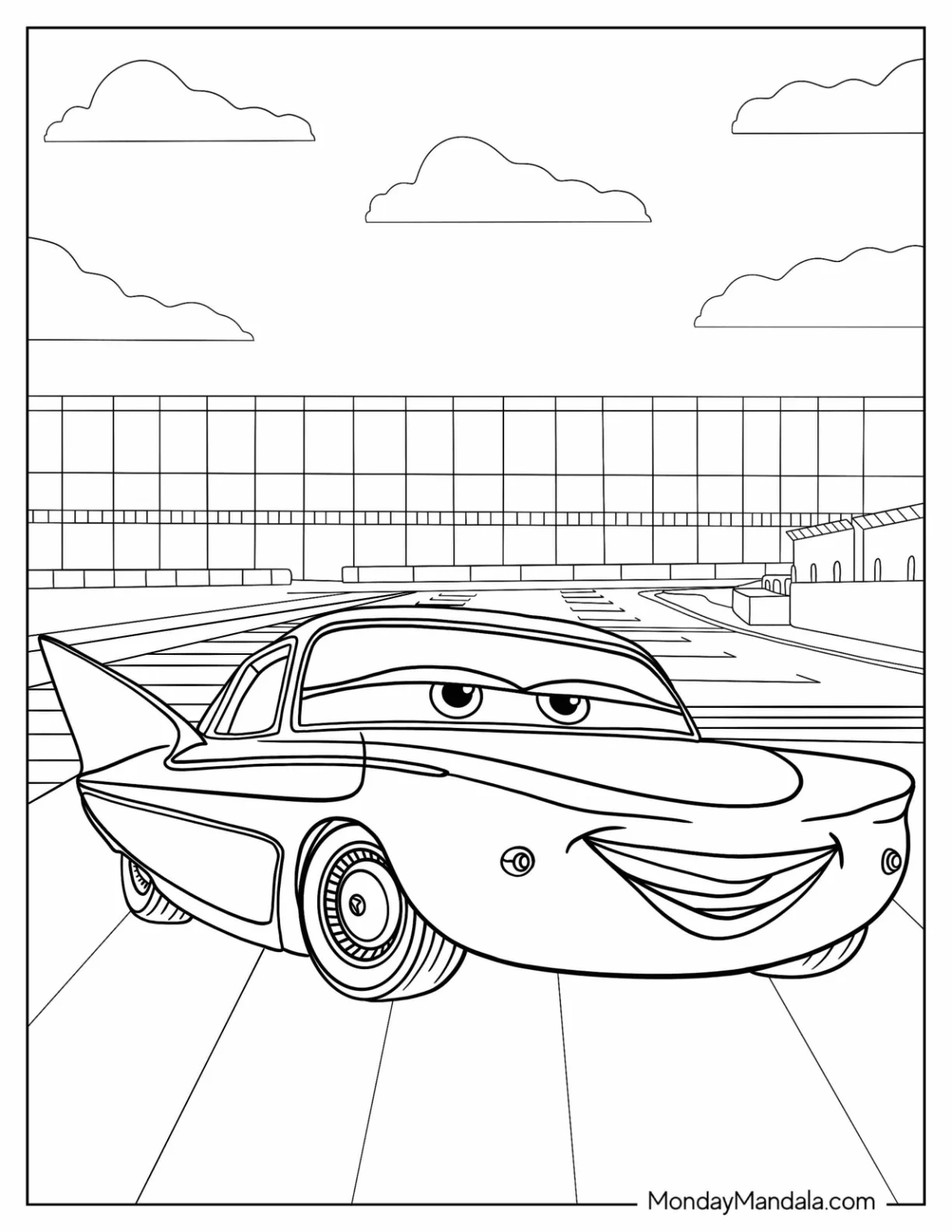 Cars Coloring Page of Flo Smiling coloring page