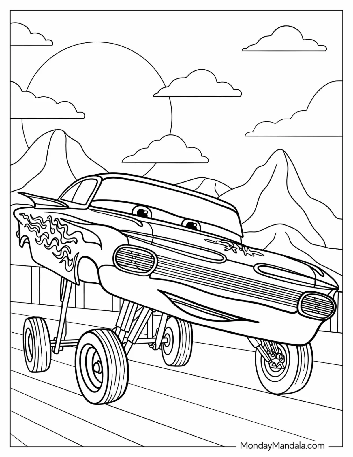Cars Coloring Page of Ramone Showing Off coloring page