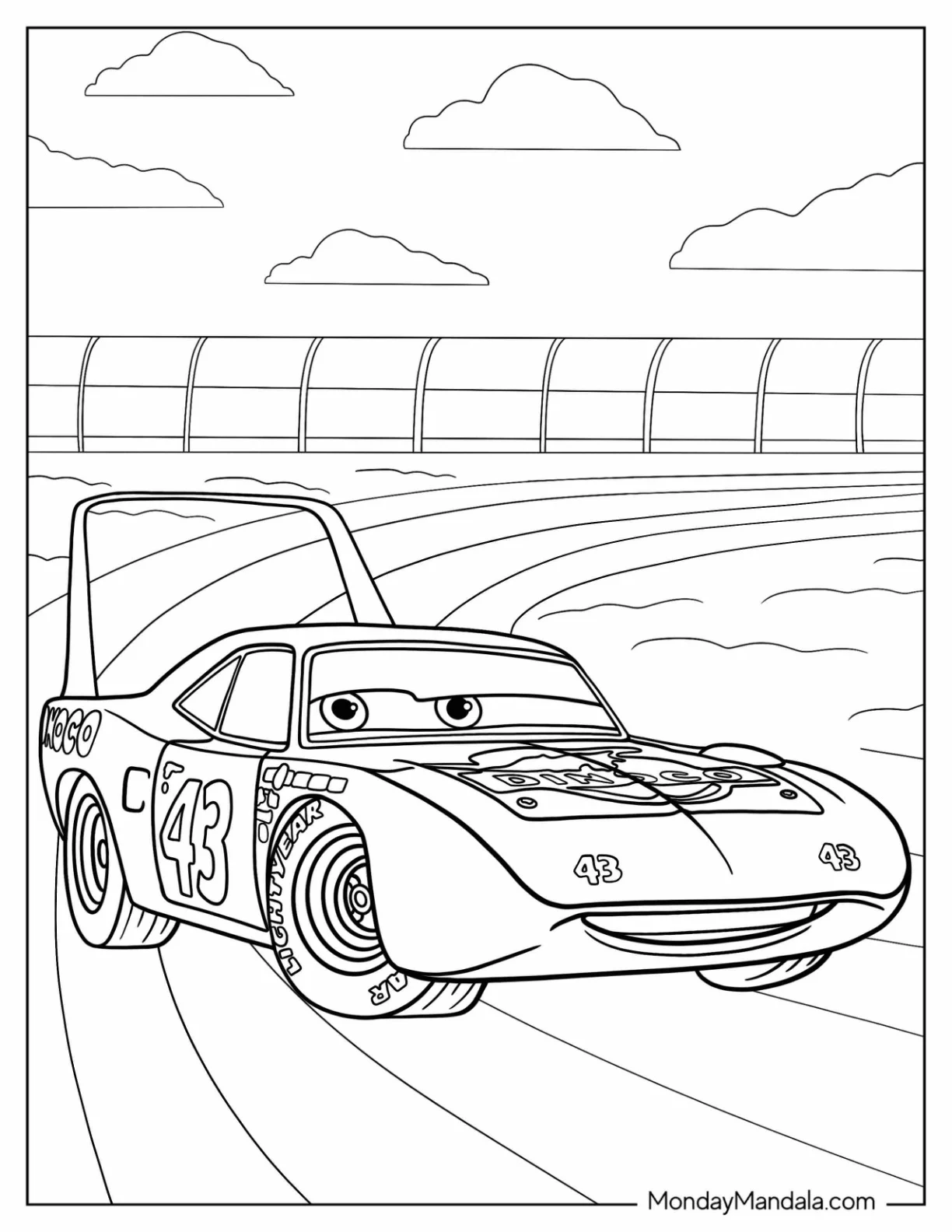 Cars Coloring Page of Strip "The King" Weathers coloring page