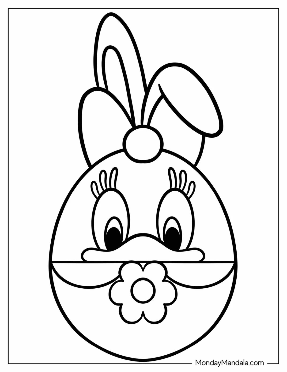 Daisy Duck Disney Easter Coloring Page Egg For Preschoolers coloring page